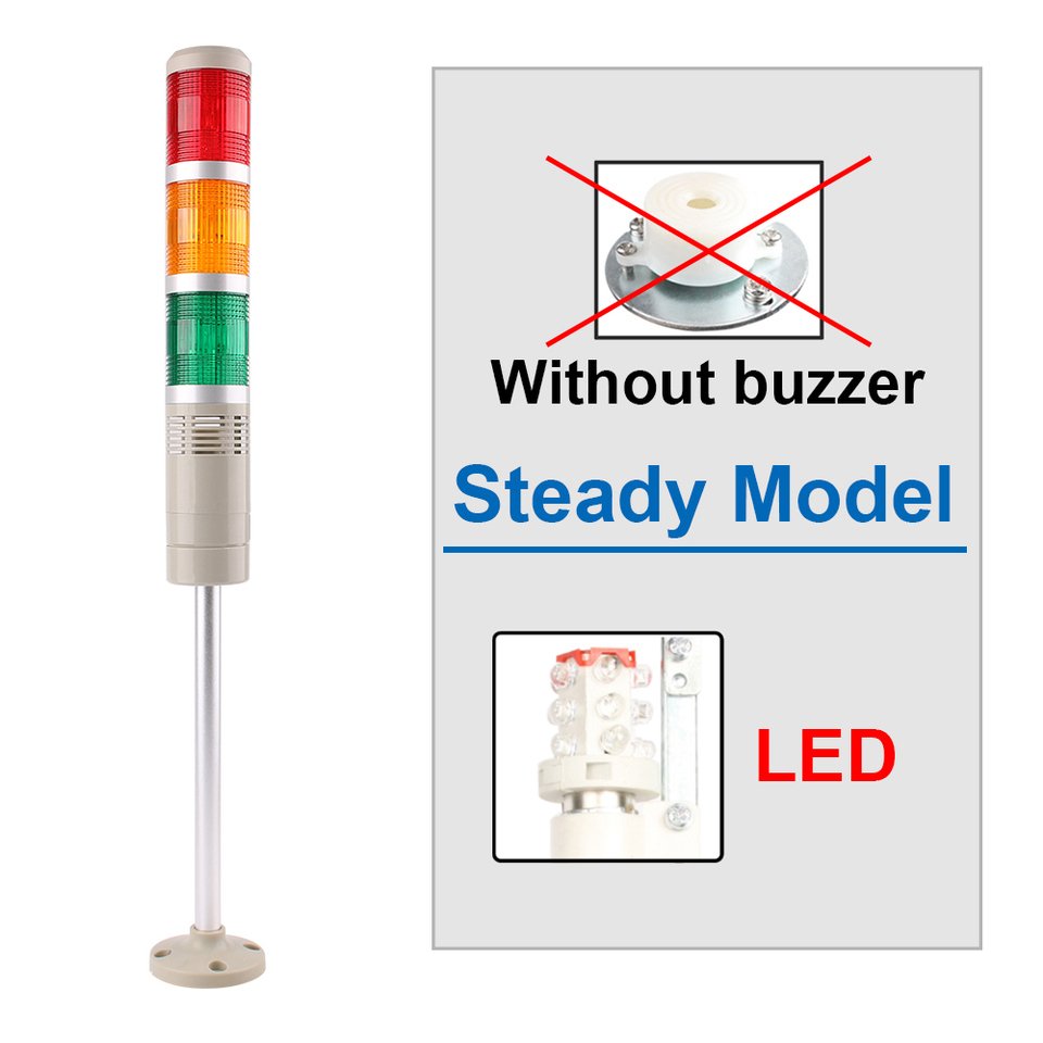 

DC 12V 24V 110V 220V Industrial Tower Signal Warning Flash Light LGP-505 індикатор Стабільна лампа LED With Buzzer Colours
