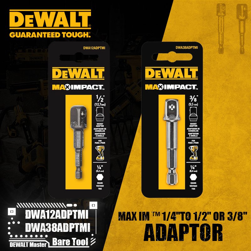 

DEWALT MAX IMPACT™ Адаптер отвертки 1/4" - 1/2"