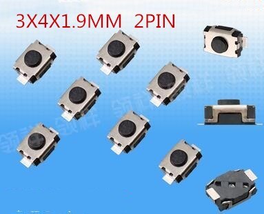 

SMD 3*4*1,9 мм микро-кнопка 3X4X1, 9 тактовый переключатель 2-контактный маленький черепаха с одной шрапнелевой температурой ic3x4x1.9мм