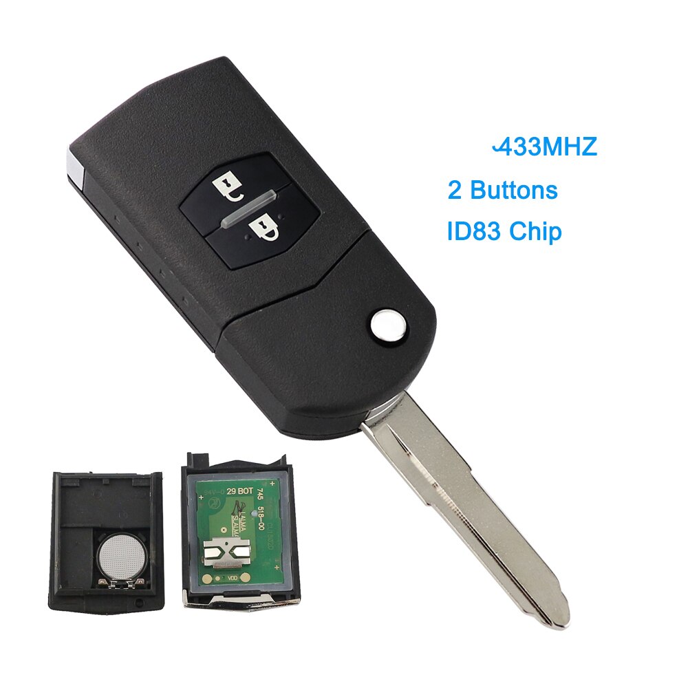 

Раскладной Автомобильный ключ YIQIXIN 433 МГц для Mazda M2 M3 M5 M6 M8 Demio 2 Axela Premacy Atenza ID83 Chip 2006-2009 2/3 кнопочный складной пульт дистанционного управления