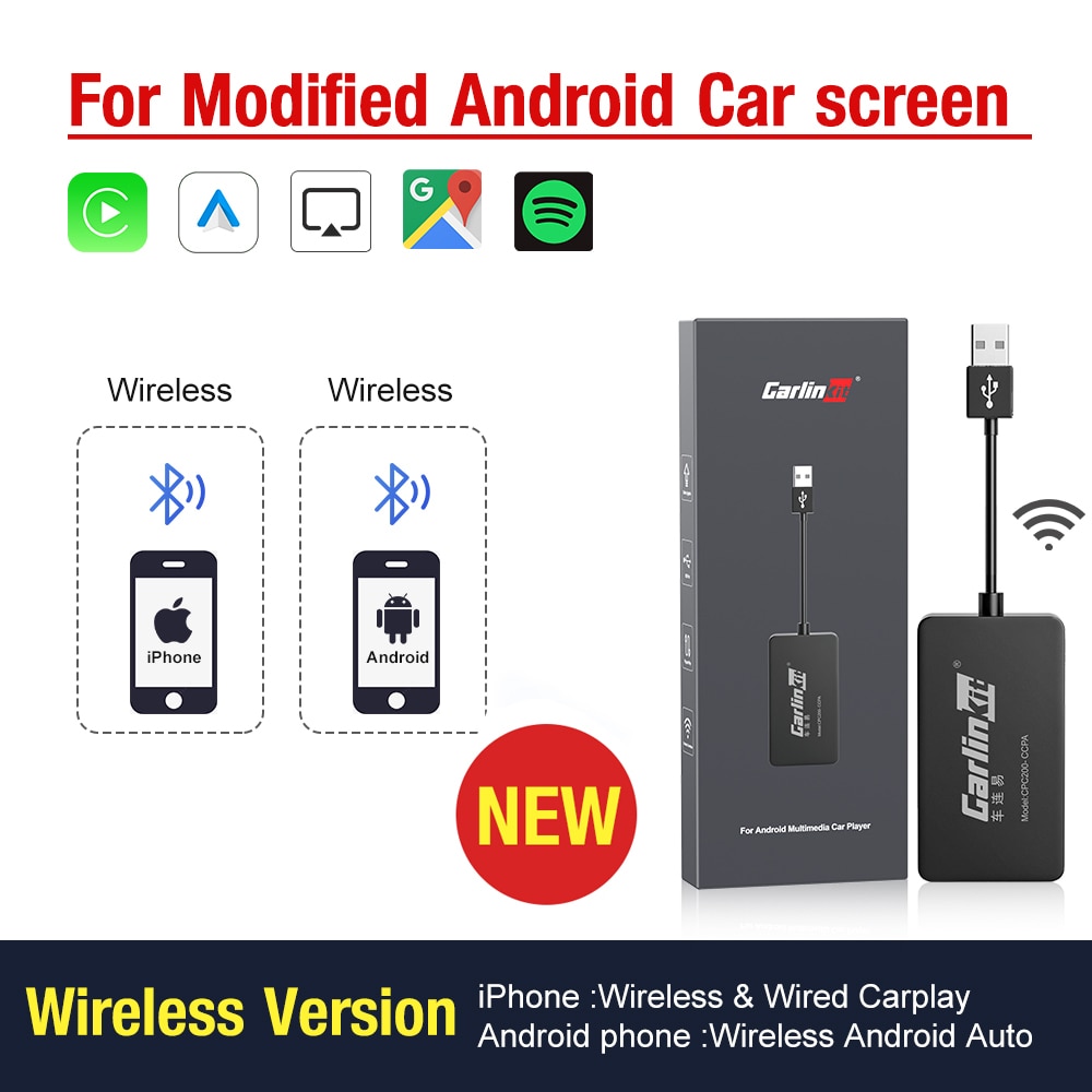 

Беспроводной активатор Carlinkit CarPlay и Android Auto, проводной USB-ключ AI Box для Android, радиоприемник, Bluetooth-зарядное устройство Mirrorlink