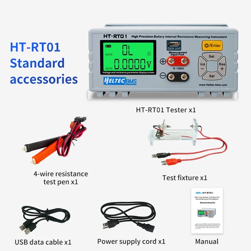 

HT-RTO1 Высокоточный интеллектуальный блок литиевых батарейААнализатор внутреннего сопротивления для батареи 18650/lifepo4