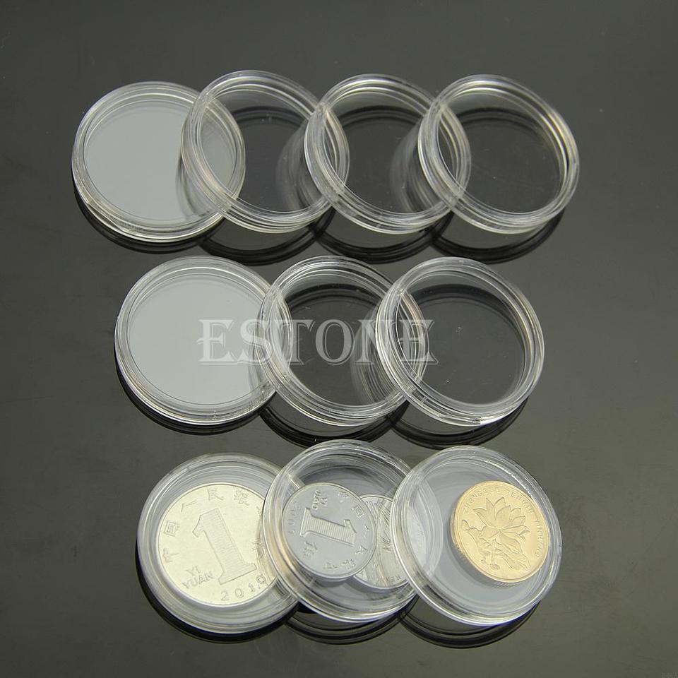 

B46A HOT 10PCS 28 мм прозрачные круглые корпусы
