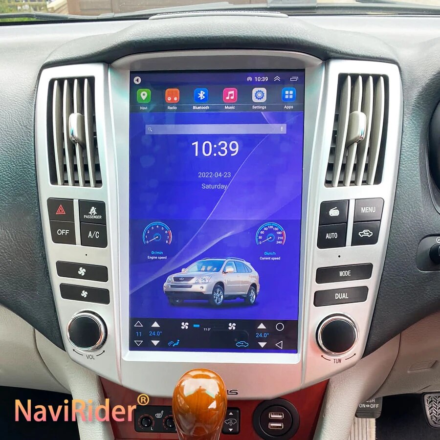 

12,1-дюймовый экран Tesla Style Android 14, радио для Lexus RX RX300 RX330 RX350 RX400 Toyota Harrier, автомобильный мультимедийный видеоплеер, GPS