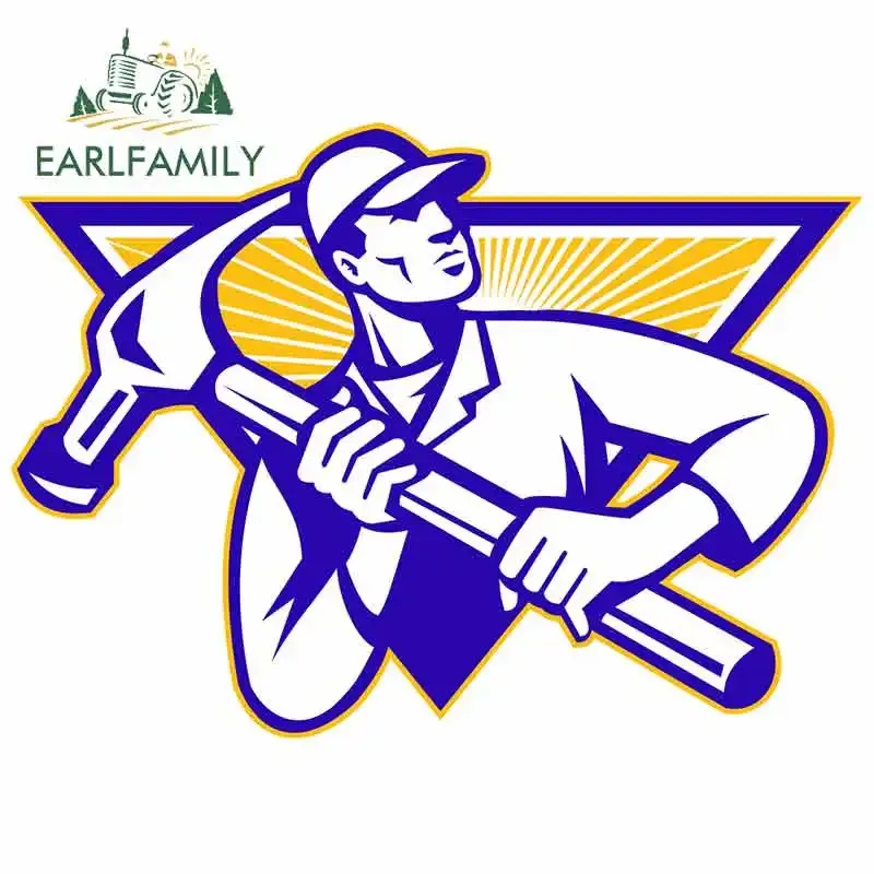 

EARLFAMILY 13 см x 9,5 см, Столярный строительный работник, сделай сам Наклейки на машину графика, наклейка, смешное украшение бампера
