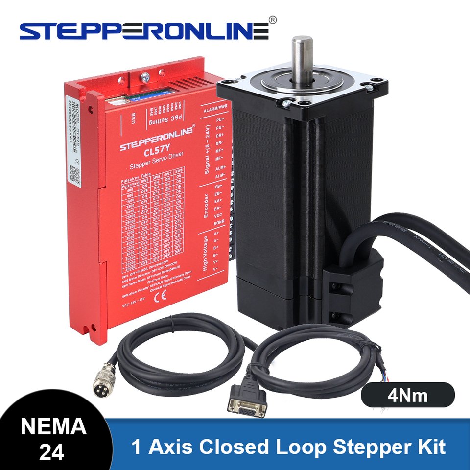 

STEPPERONLINE Шаговый двигатель Nema 24 4 Нм с сервоприводом CL57Y
