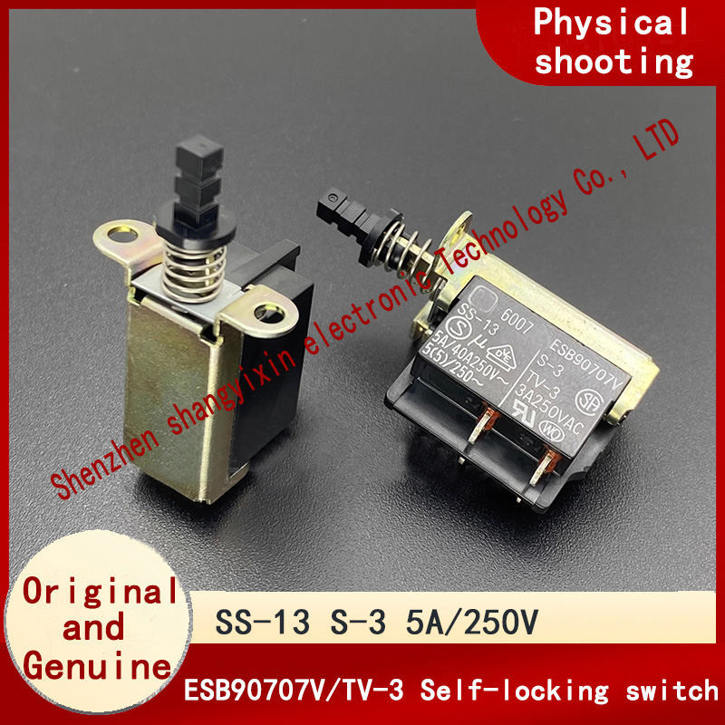 

4-контактная кнопка корпуса телевизора 5A250V SS-13/S-3, аутентичная кнопка самоблокирующегося выключателя питания ESB90707V/TV-3