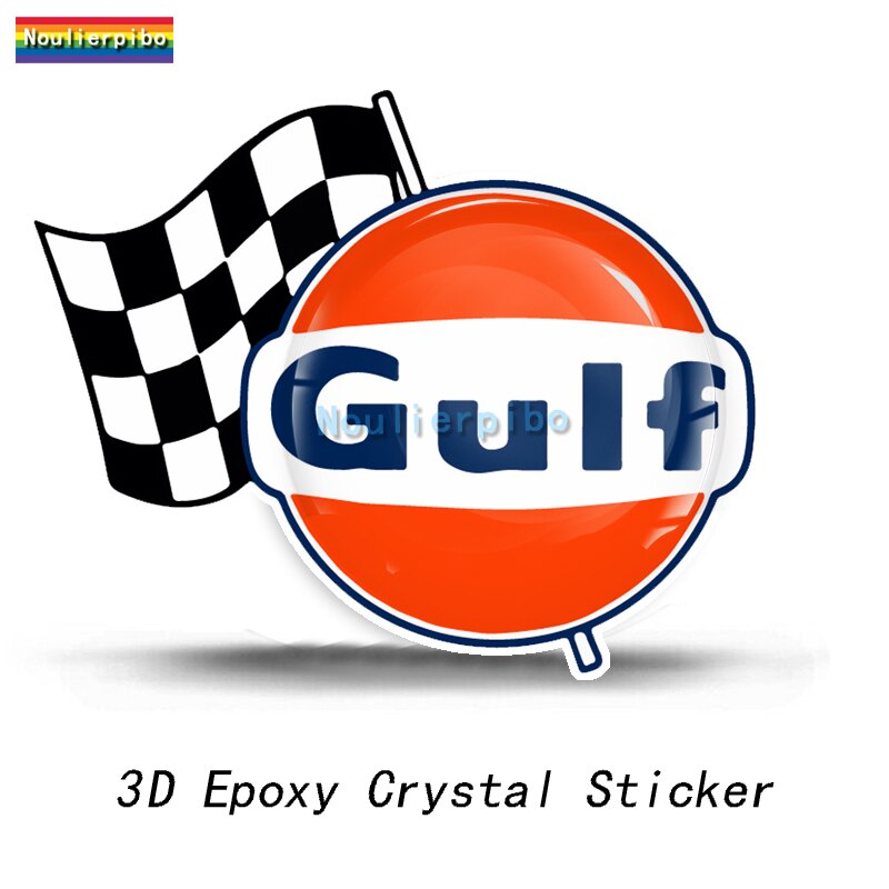 

3D купольная наклейка, гелевая смола, Gulf, бензин, гибкая наклейка, высечка, украшение автомобиля, мотоциклетный гоночный шлем, виниловая наклейка
