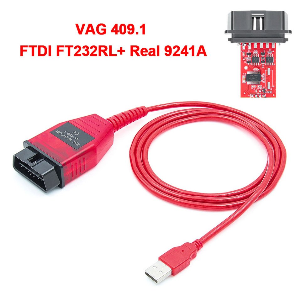

VAG 409.1 KKL 409 FTDI FT232RL OBD2 Диагностический Интерфейсный Кабель Real 9241A K Line Для VW Audi Skoda Seat - Автомобиль...