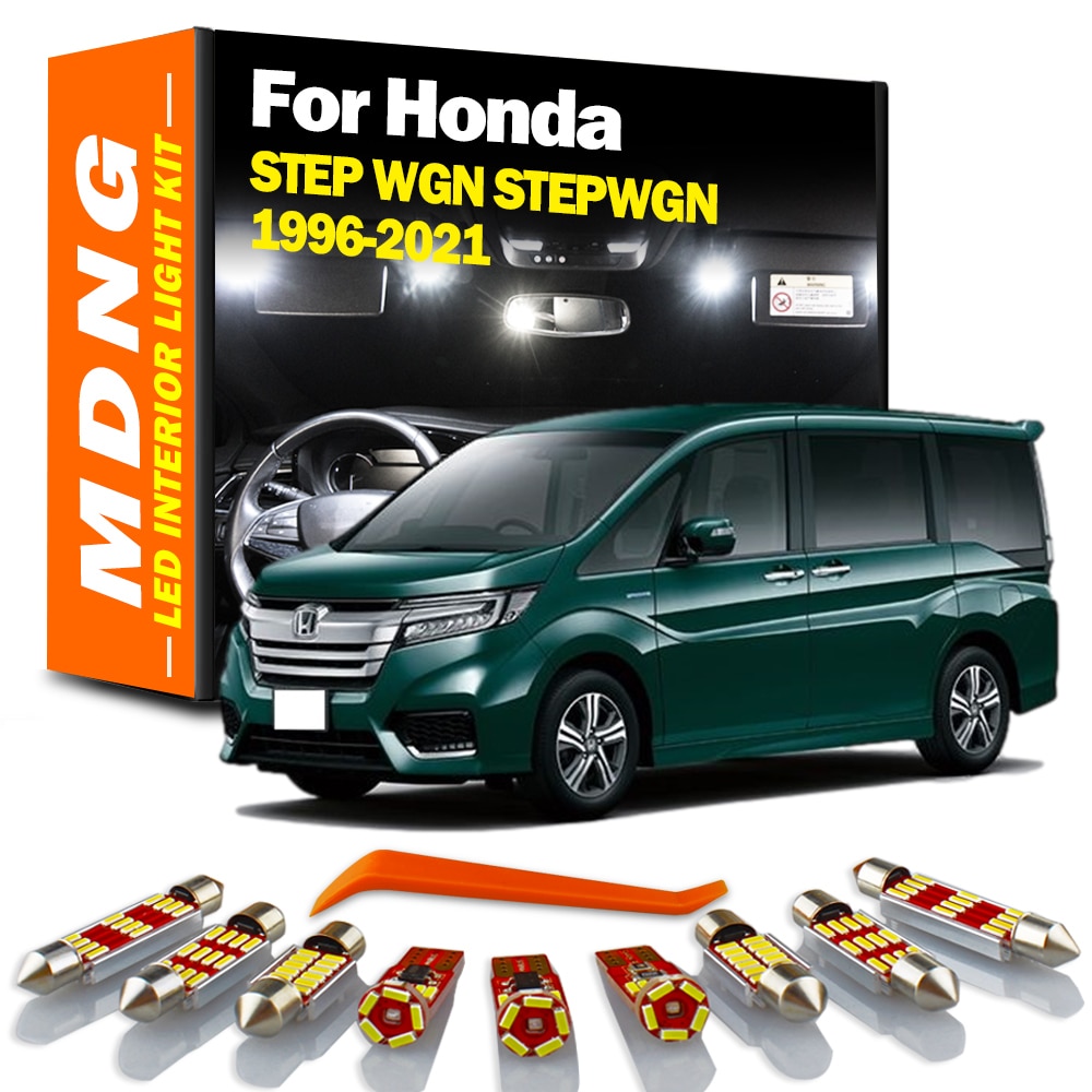 

Комплект внутреннего освещения MDNG Canbus LED для Honda STEP WGN STEPWGN 1996-2014 2015 2016 2017 2018 2019 2020 2021, автомобильные аксессуары, лампа