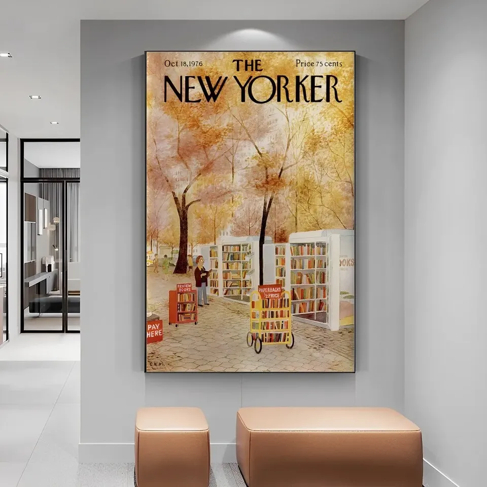 

Новый журнал Yorker, холст, постеры, настенный художественный постер, украшение для дома, кофе, настенная живопись, декор для гостиной, спальни, коридора