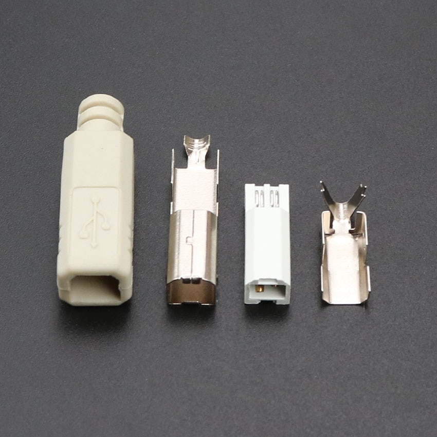 

YuXi USB 2,0 B Тип Мужской четырехсекционный USB-разъем DIY Пайка Принтер Хвостовая зарядка USB-разъем Порт-разъем