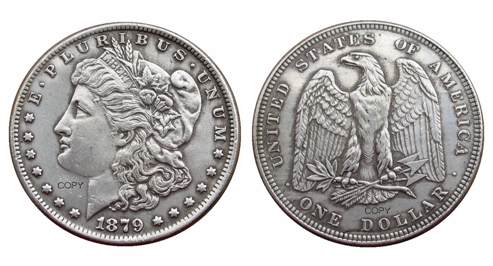 

Посеребренная копия монеты с узорами доллара США 1897.