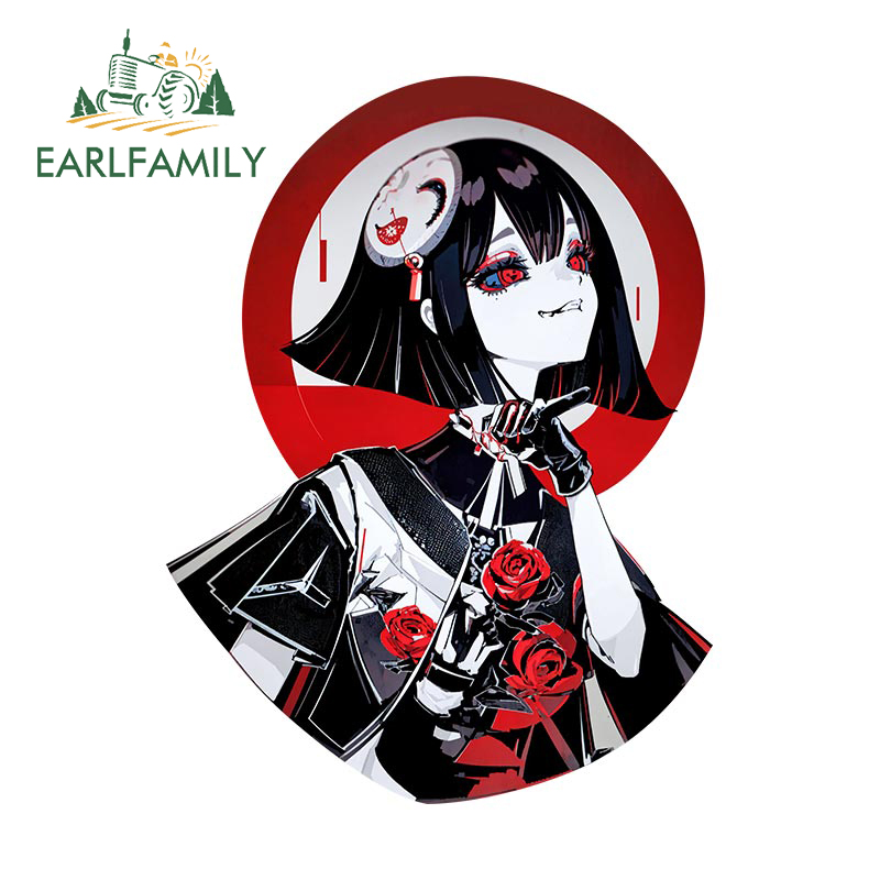 

EARLFAMILY 13 см x 9,8 см, японская автомобильная наклейка гейши, оригинальная художественная наклейка «Killer розы», граффити JDM, наклейки для будущего, строительства