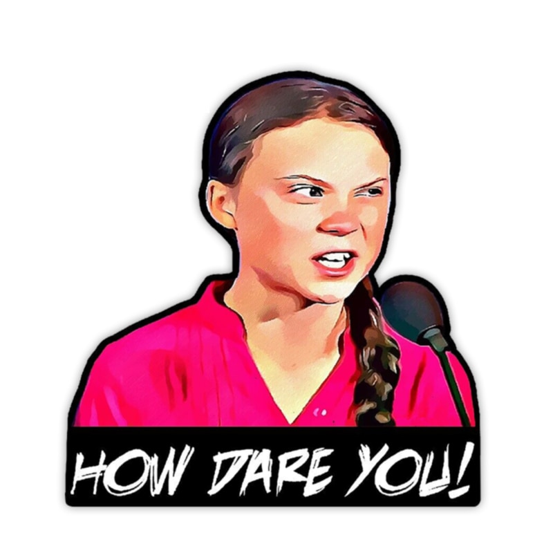 

JuYouHui внешние аксессуары наклейка Greta Thunberg How Dare You виниловые наклейки на окно грузовика внедорожник ноутбук водонепроницаемая наклейка