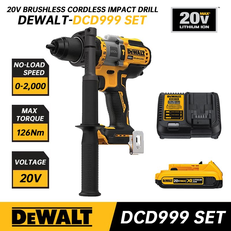 

DEWALT 20 в беспроводная ударная дрель/Драйвер Flexvolt преимущество бесщеточный двигатель Электроинструмент DCD999 Ударная дрель DCB606 DCB609 DCB612