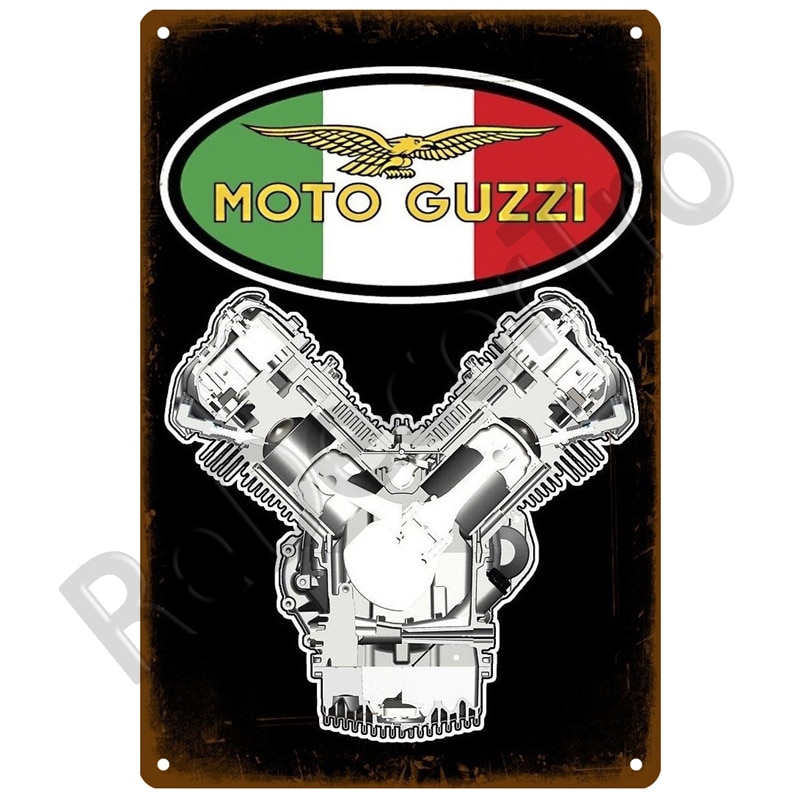 

Металлическая винтажная табличка Moto Guzzi