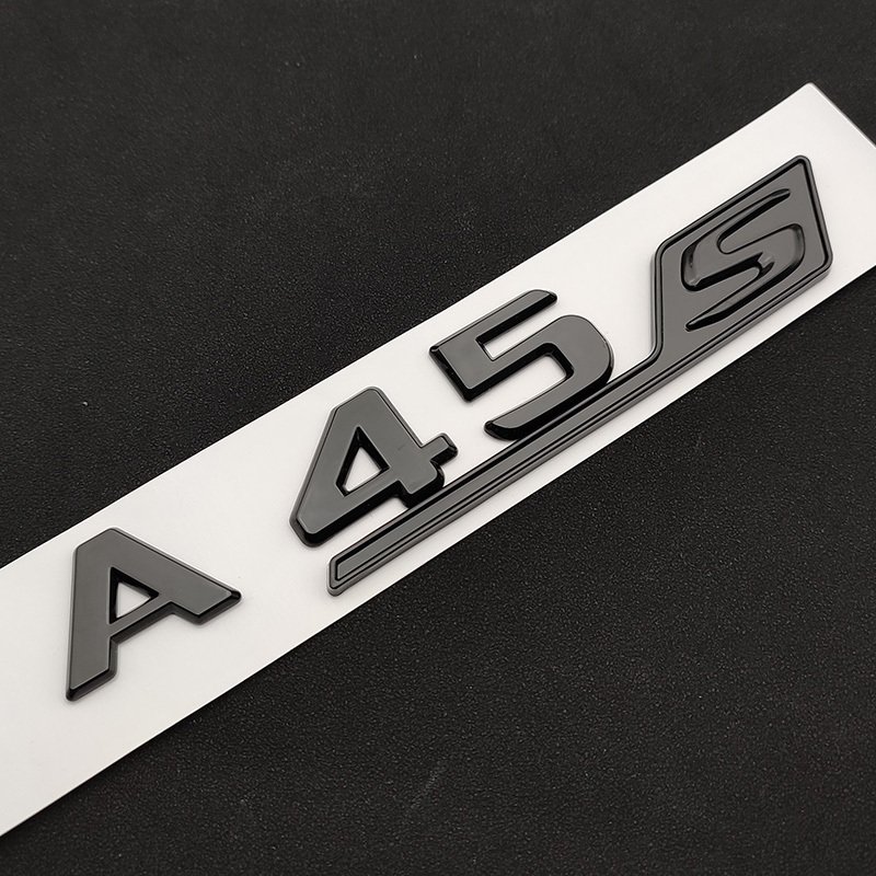 

3D ABS Chrome Черный A45S Эмблема Логотип Наклейка На Багажник Автомобиля Turbo 4matic Значок Буквенная Наклейка Для AMG W177...