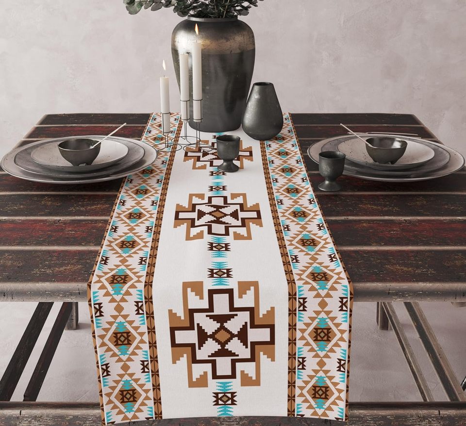 

Льняная дорожка для стола Aztec