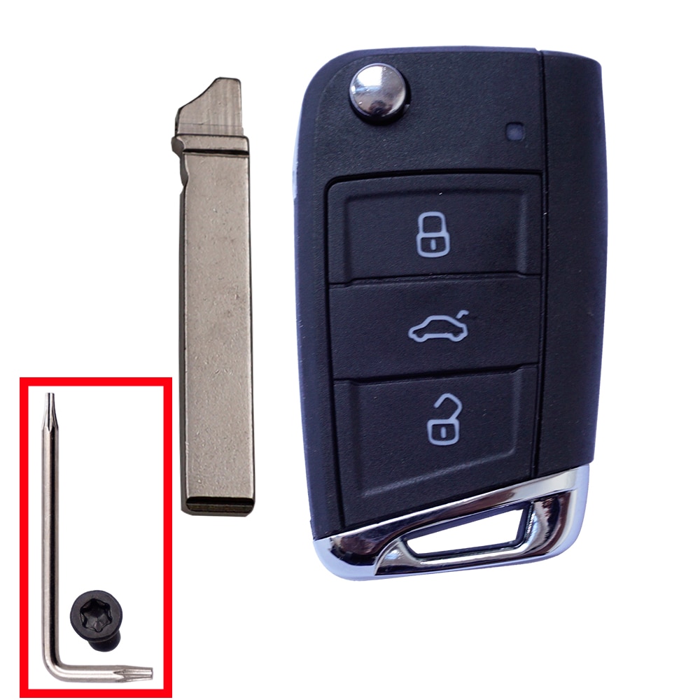 

Cocolockey чехол для ключа VW MQB Gollf 7 для Skoda Octavia A7 для сиденья складной Автомобильный ключ Uncut HU162T лезвие 3 кнопки