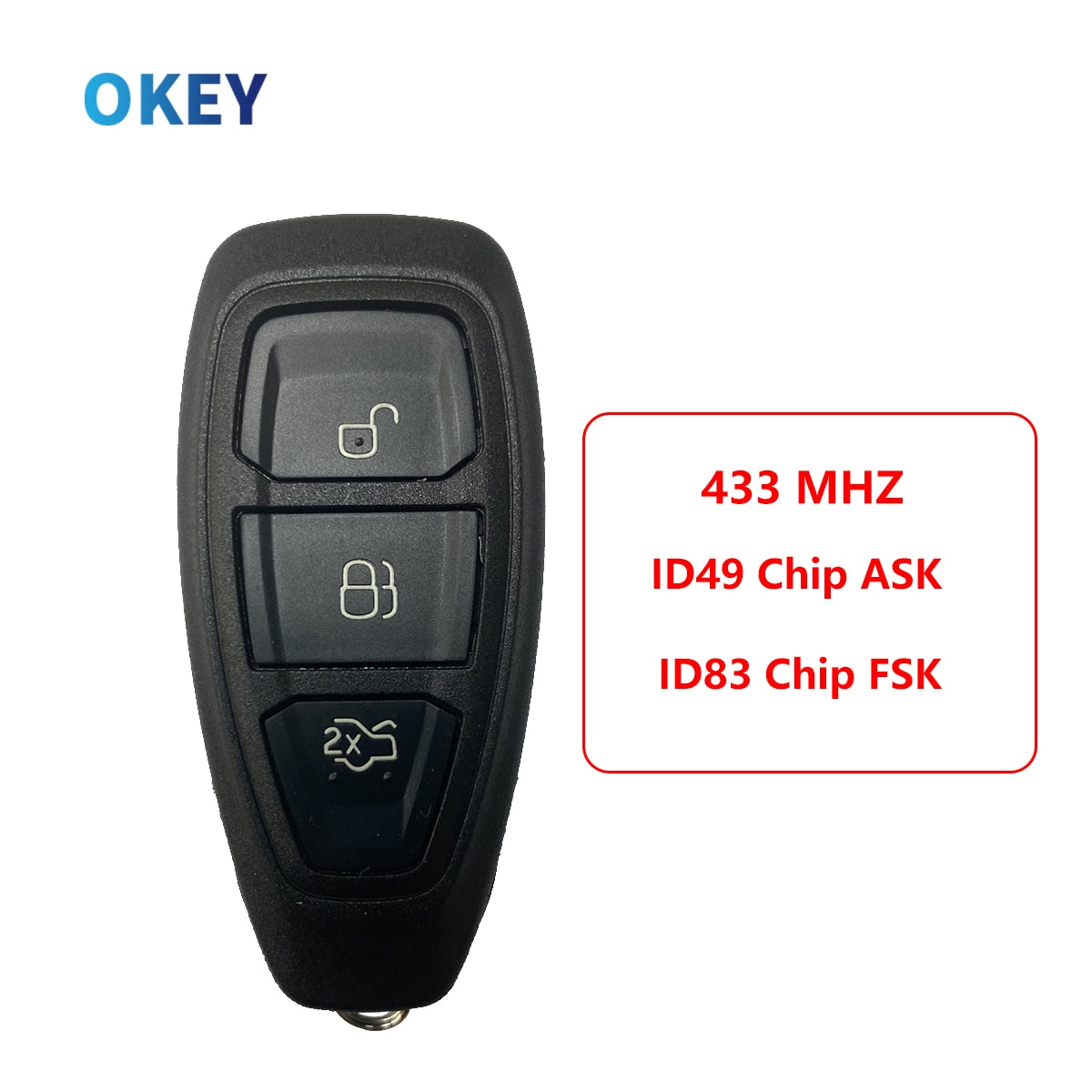 

Дистанционный ключ от машины Okey для Ford Mondeo Kuga Fiesta Focus B C-Max 2011 2012 2015 KR 5876268 Бесключевой Go ID83 Fsk ID49 ASK