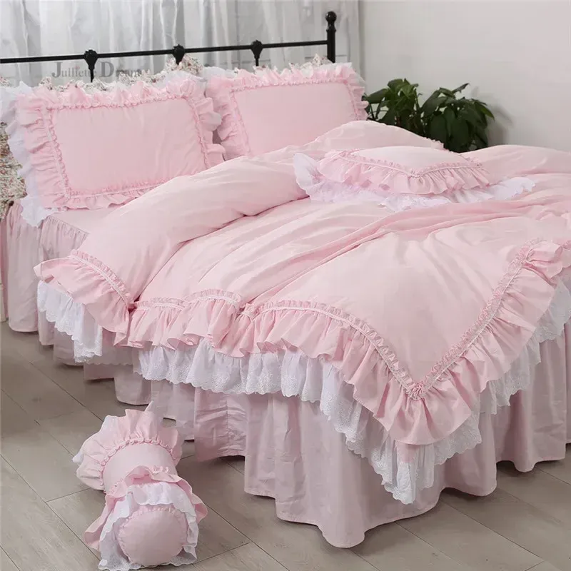 

Комплект постельного белья Juliette Dream розового цвета из хлопка 4 шт.