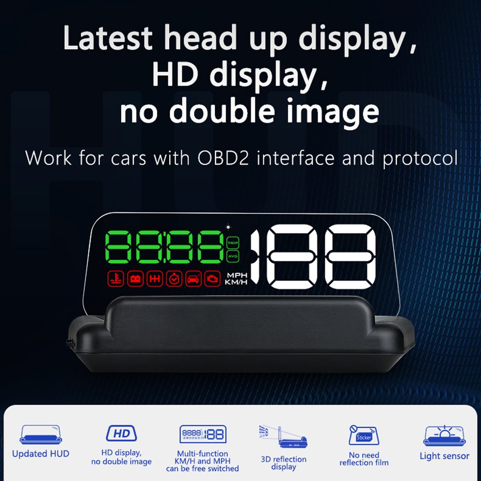 

Проекционный дисплей C500 hud obd2, автомобильная электроника, универсальный цифровой GPS-спидометр, лобовое стекло, совместимое для автомобилей