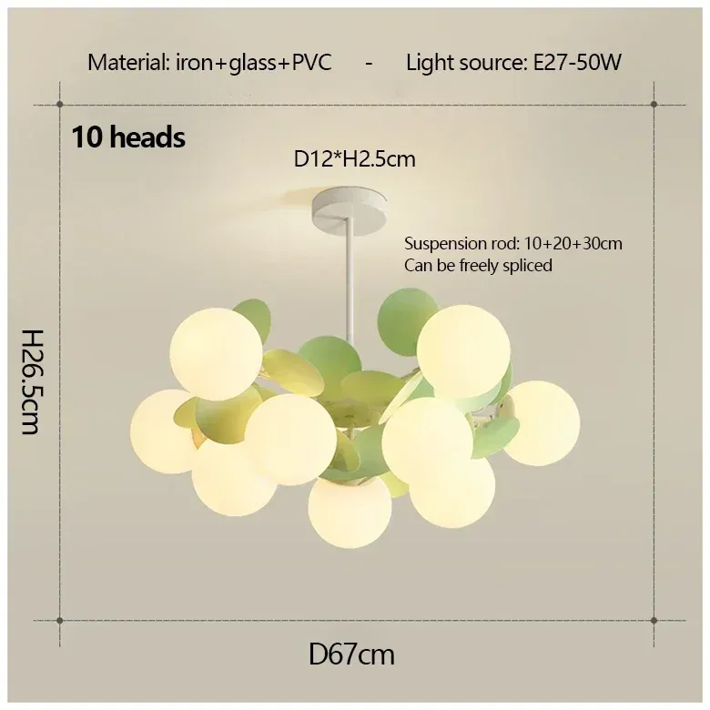 

KRKR Зеленая люстра Molecule LED