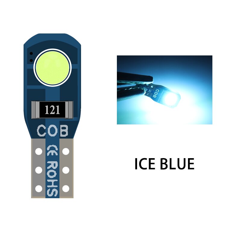 

10 Шт. T5 W3W COB 2SMD Предупреждающие Огни Салона Автомобиля Супер Яркий Индикатор Приборной Панели 12 В Универсальные Автом...