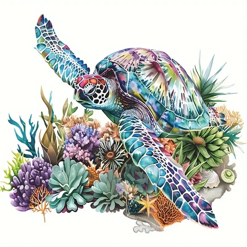 

Наклейка на стену "Морская черепаха и коралловый риф", ПВХ
