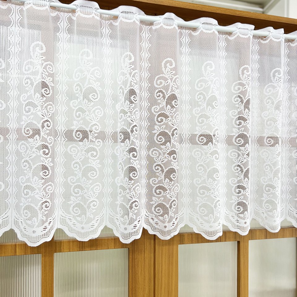 

Retro White Hollow Lace Short Curtain for Kitchen Small Window Curtains Valance drapes for Door Short Curtain Home Decor Bedroom