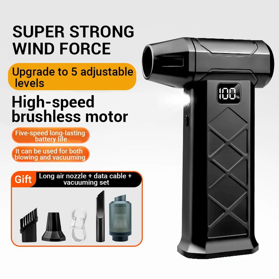 

Xiaomi Turbo Jet Blower 800000RPM Бесщеточный двигатель Открытый мощный воздуходувка Ручной вентилятор Перезаряжаемый тяговый инструмент для ПК
