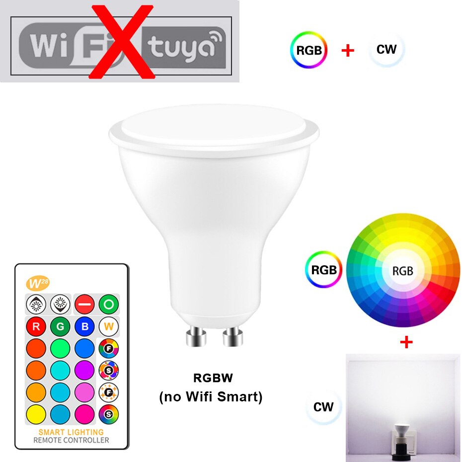 

Светодиодная лампа YEMEKE GU10 8Вт RGB с пультом