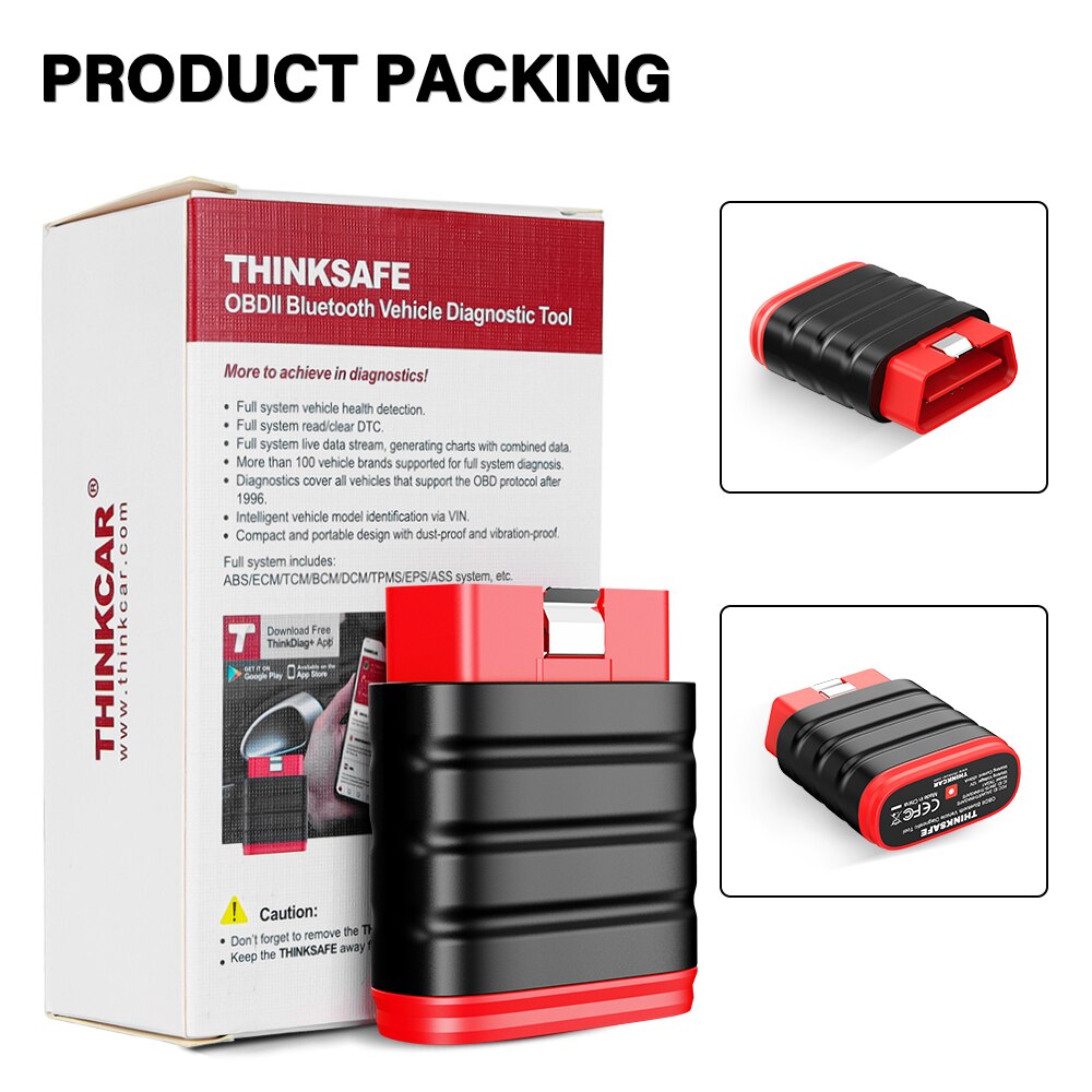 

Лучший сканер THINKCAR ThinkSafe OBD2 Bluetooth, считыватель кодов OBD, полная система 5, сброс, автоматический автомобильный диагностический инструмент PK Thinkdiag