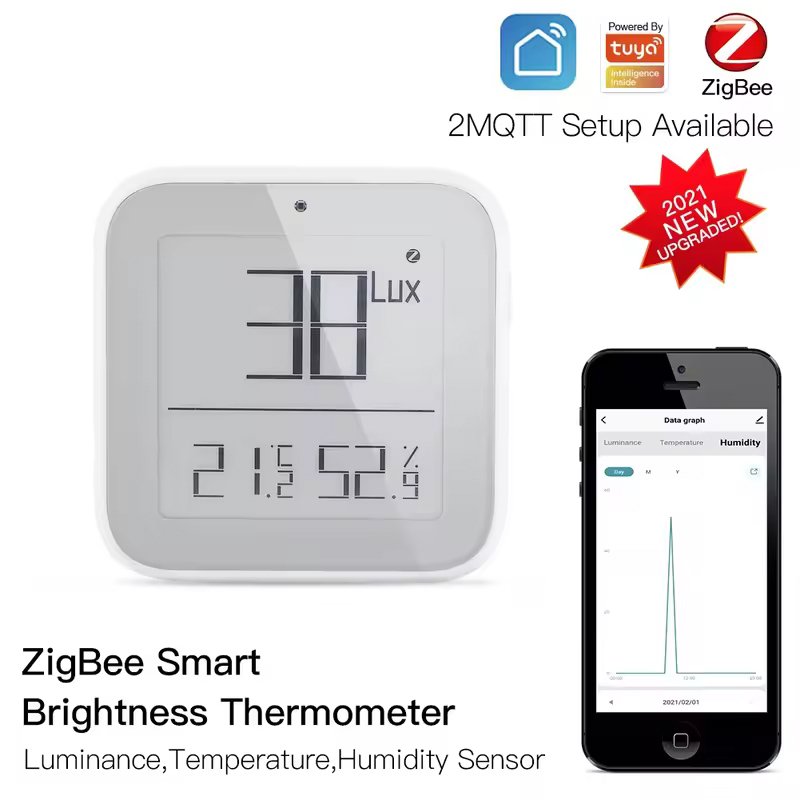 

MOES Tuya Smart ZigBee 3,0 сетчатый термометр яркости детектор температуры и влажности датчик Tuya Smart App Control