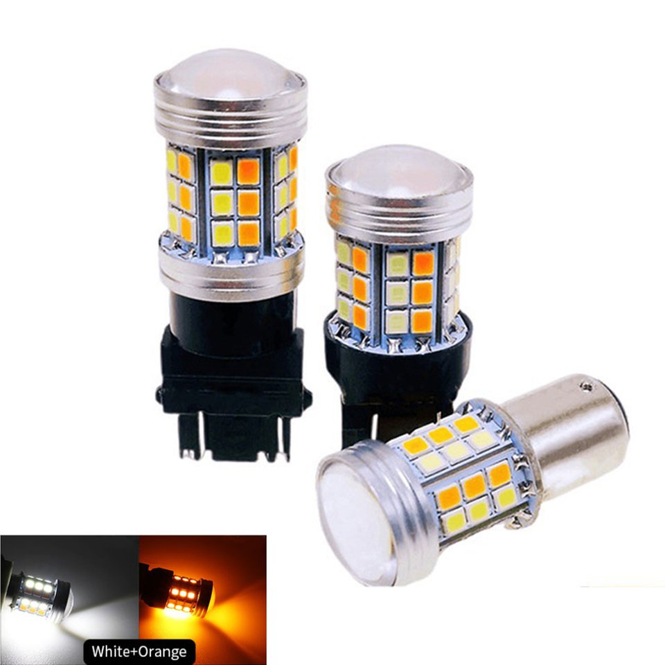 

Двухцветный Светодиодный Автомобильный Стоп-сигнал T20 W21/5W 1157 BAY15D 45SMD T25 3157 P27/7W Canbus DRL Индикатор Указател...