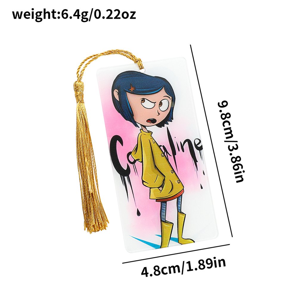 

Закладки аниме Coraline The Secret Door для любителей книг, подарки, кисточки, акриловые закладки для фанатов, любимые Семейные маркеры для чтения