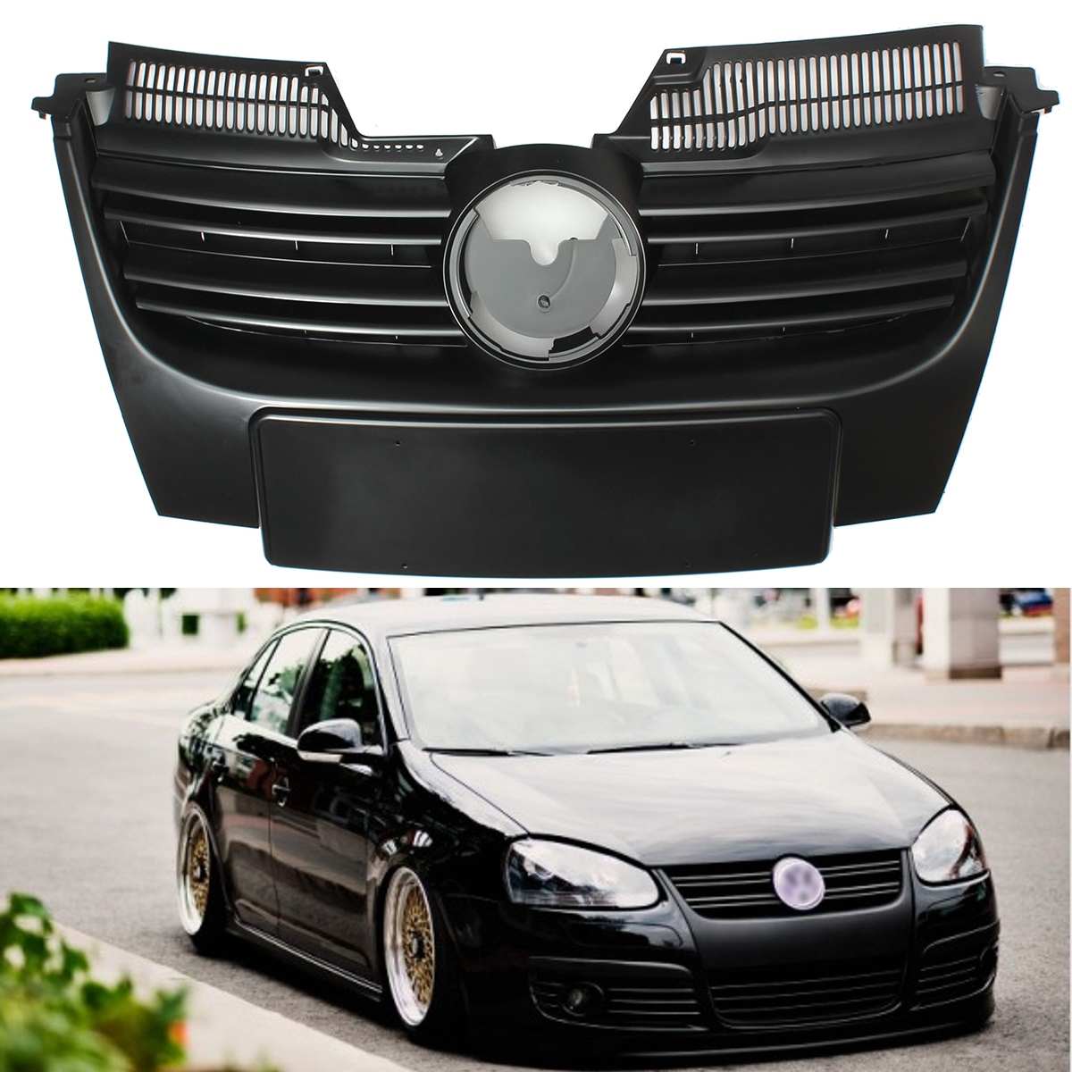 

Передний черный верхний бампер, спортивная решетка, АБС-пластик для VW Jetta MK5 2006, 2007, 2008, 2009, 2010,