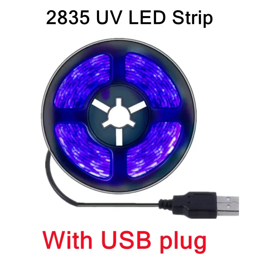 

Светодиодная УФ-лента, гибкая светодиодная лента, 2835 SMD, 5 В, фиолетовая,-нм, для обнаружения денег, домашний Рождественский Декор