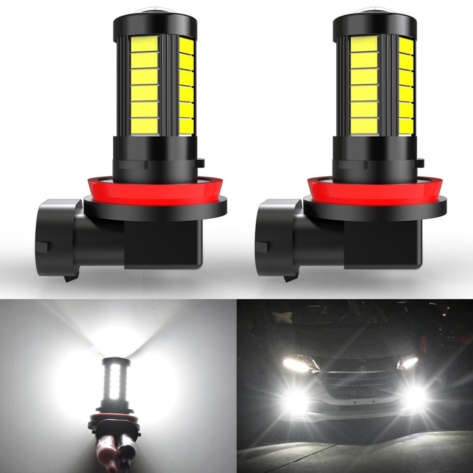 

Лампы для противотуманных фар, 2 шт., H10, H11, H9, 5630, 33SMD, 9005 лм, 9006, HB3, 6000, HB4