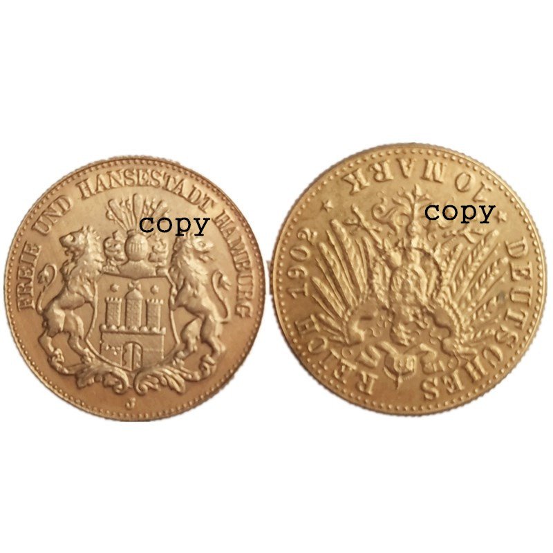 

Позолоченные копии монет Германии 10 марок (1902-1913)