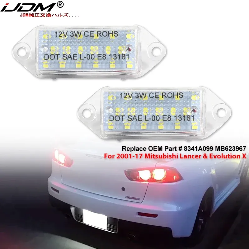 

iJDM OEM-Fit 3W ксеноновый белый светодиодный светильник номерного знака в сборе для Mitsubishi Lancer & Evolution X, 8341A099 MB 623967 2001-2017