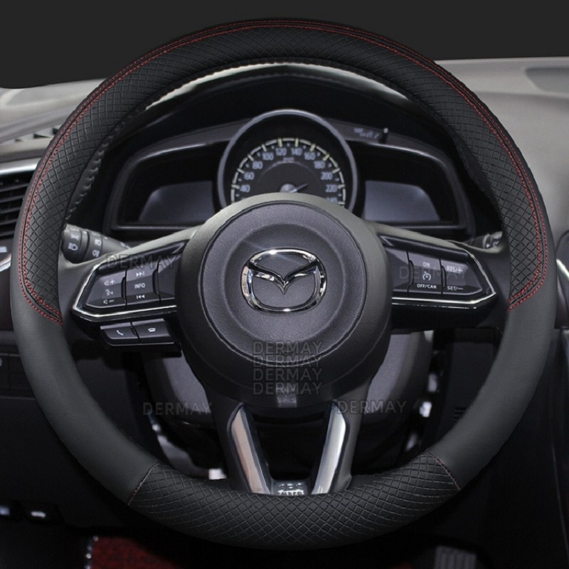 

DERMAY Чехол на руль автомобиля из искусственной кожи для CX-3 CX-4 CX-5 CX-7 CX-9 Mazda 3 Axela 6 Gh Gj Demio Противоскользящий Funda Volante