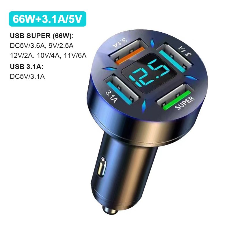 

Автомобильное Зарядное Устройство С Двумя USB-C И USB-A, 66 Вт