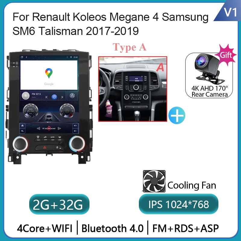 

Автомагнитола для Renault Koleos, Megane 4, Samsung SM6, Talisman 2017-2019, GPS-навигация, мультимедийный плеер на Android, автомагнитола 2DIN, DVD