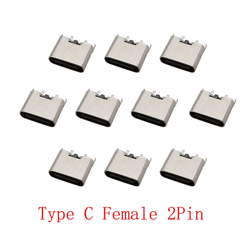 

10 шт. USB Type C гнездовой разъем 2 контакта для зарядки