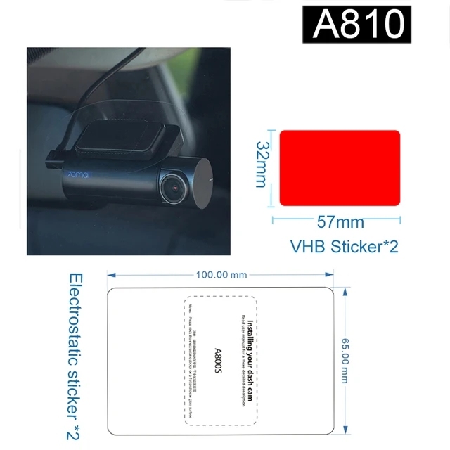

Для 70mai Dash Cam A800S a810 4K Набор аксессуаров Статические наклейки Наклейки и статические наклейки для 70mai A810 Автомобильный видеорегистратор держатель пленки