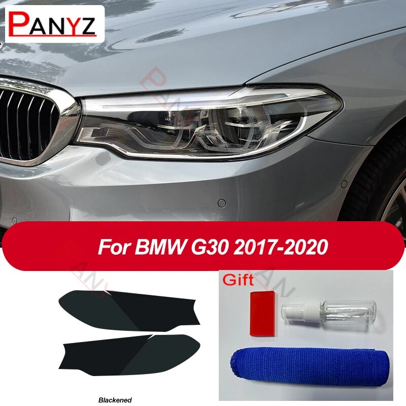 

2 шт. для BMW 5 серии GT F07 F10 F11 G30 G31 Защитная пленка для автомобильных фар налобный фонарь Прозрачная черная наклейка из ТПУ