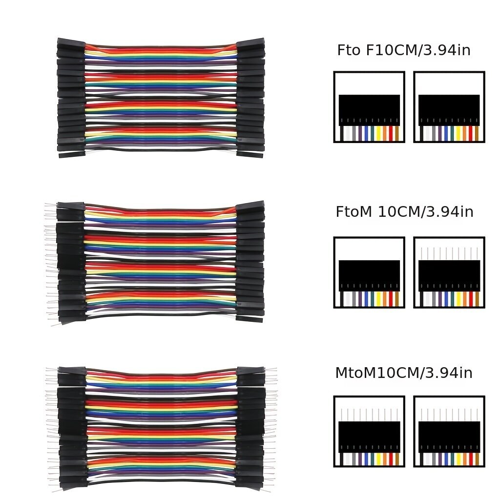 

Кабель Dupont 24 AWG, длина 10 см, 120 штук