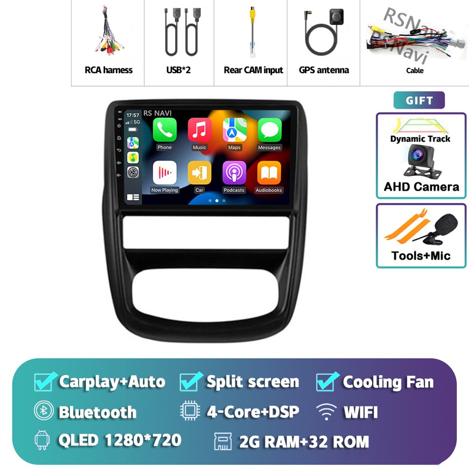 

Android 14 Carplay Auto 2K экран автомобильный радиоприемник мультимедийный плеер для Renault Duster для Nissan terrano авторадио стерео головное устройство